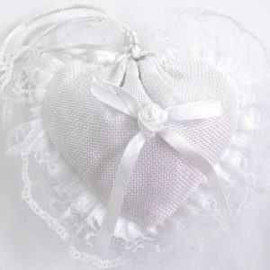 CANVAS HEART BAG LACE 12x10cm 0520068CANVAS HEART BAG LACE 12x10cm 0520068