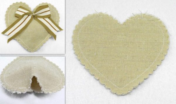 NATURAL SAND HEART POUCH 12x12cm 0527114