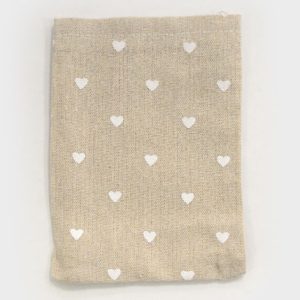 BAG NATURAL SAND WHITE HEART 11X14.5CM 0527166BAG NATURAL SAND WHITE HEART 11X14.5CM 0527166