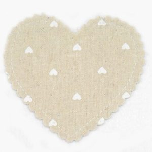 HEART POUCH NATURAL SAND WHITE HEART 11X12CM 0527175HEART POUCH NATURAL SAND WHITE HEART 11X12CM 0527175