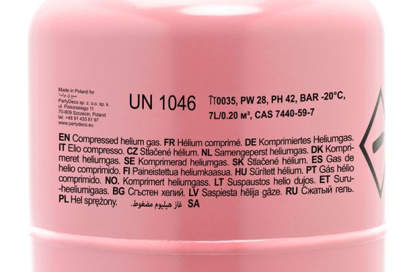 Helium tank, pink, 30 balloons
