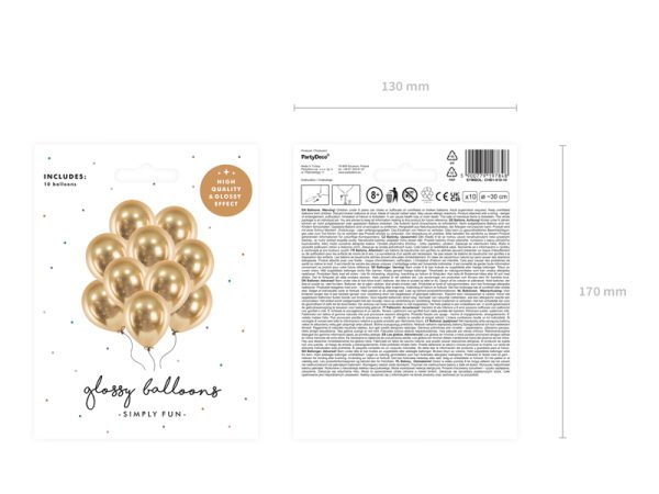 Glossy Balloons 30cm, gold (1 pkt / 10 pc.)
