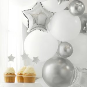 Glossy Balloons 12 cm, silver (1 pkt / 50 pc.)
