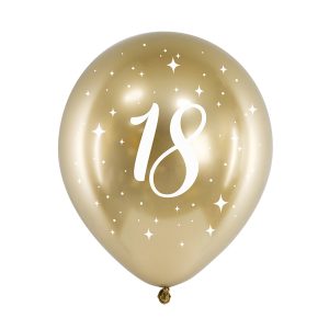 Glossy Balloons 30cm, 18, gold (1 pkt / 6 pc.)