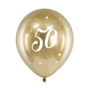 Glossy Balloons 30cm, 50, gold (1 pkt / 6 pc.)