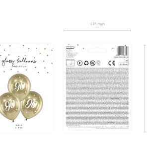 Glossy Balloons 30cm, 90, gold (1 pkt / 6 pc.)