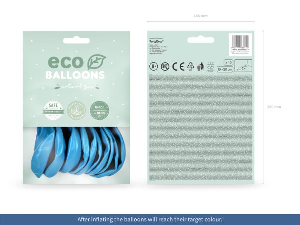 Eco Balloons 26cm metallic, light blue (1 pkt / 10 pc.)