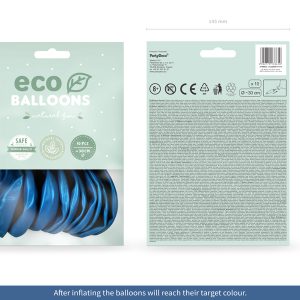 Eco Balloons 26cm metallic, navy blue (1 pkt / 10 pc.)