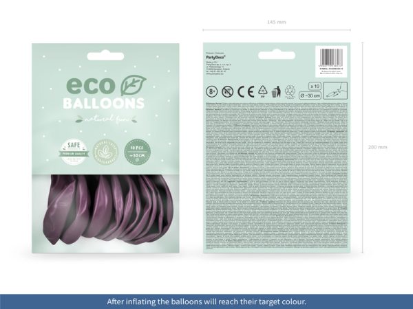 Eco Balloons 26cm metallic, deep red (1 pkt / 10 pc.)