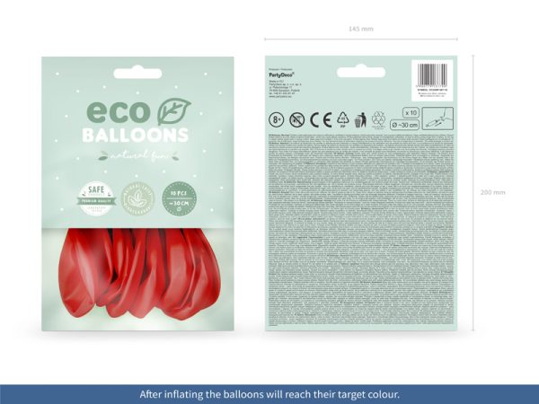 Eco Balloons 26cm pastel, red (1 pkt / 10 pc.)