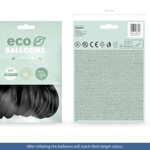 Eco Balloons 26cm pastel, black (1 pkt / 10 pc.)