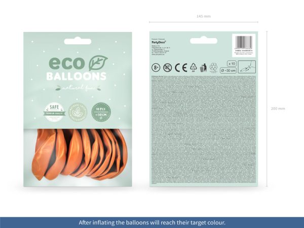 Eco Balloons 30cm metallic, orange (1 pkt / 10 pc.)