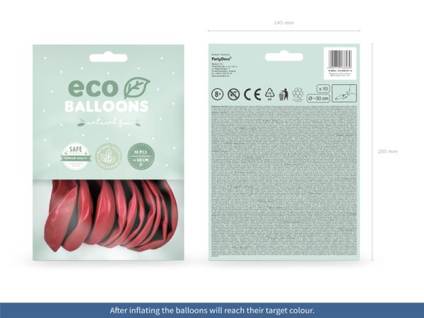 Eco Balloons 30cm metallic, red (1 pkt / 10 pc.)