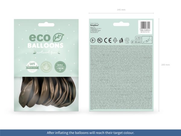 Eco Balloons 30cm metallic, brown (1 pkt / 10 pc.)