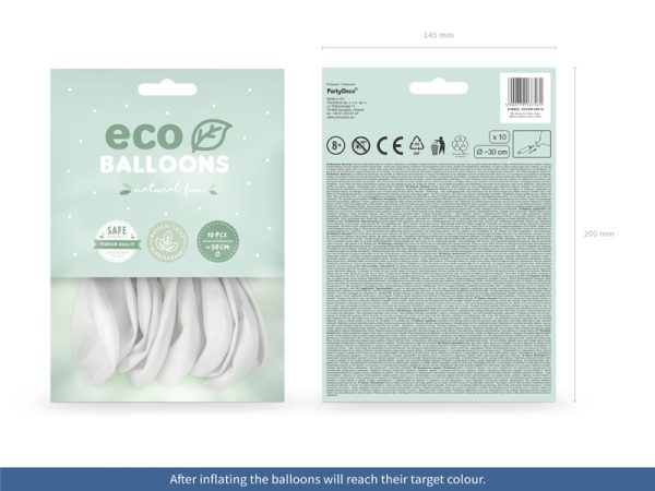 Eco Balloons 30cm pastel, white (1 pkt / 10 pc.)