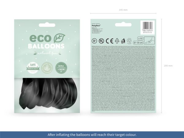Eco Balloons 30cm pastel, black (1 pkt / 10 pc.)