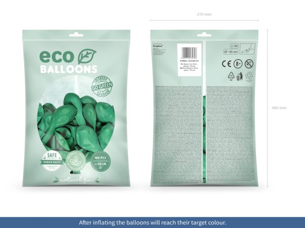 Eco Balloons 30cm pastel, green (1 pkt / 100 pc.)