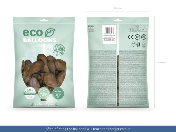 Eco Balloons 30cm pastel, chocolate brown (1 pkt / 100 pc.)