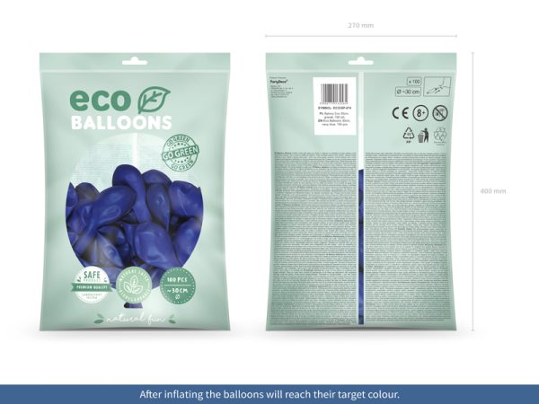 Eco Balloons 30cm pastel, navy blue (1 pkt / 100 pc.)