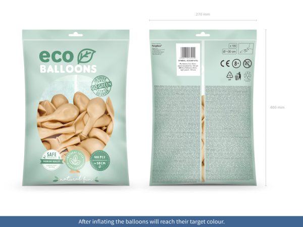 Eco Balloons 30cm pastel, light peach (1 pkt / 100 pc.)