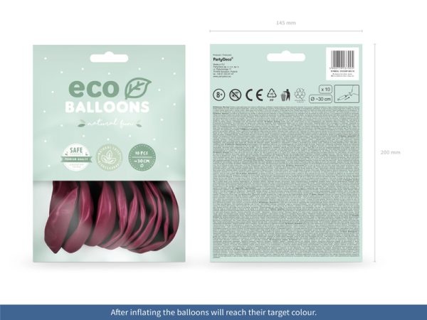 Eco Balloons 30cm pastel, deep red (1 pkt / 10 pc.)