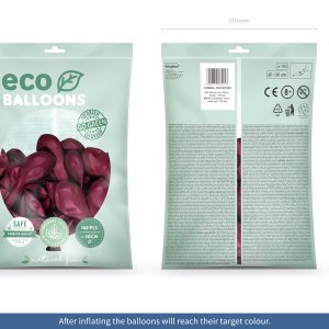 Eco Balloons 30cm pastel, deep red (1 pkt / 100 pc.)