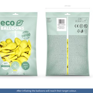 Eco Balloons 30cm pastel, yellow (1 pkt / 100 pc.)