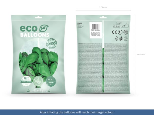 Eco Balloons 30cm pastel, green grass (1 pkt / 100 pc.)