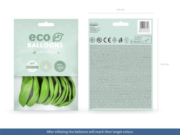 Eco Balloons 30cm pastel, green apple (1 pkt / 10 pc.)