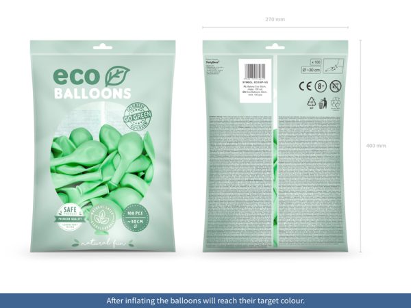Eco Balloons 30cm pastel, mint (1 pkt / 100 pc.)