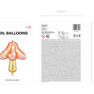 Foil balloon Mushroom, 66x75cm, mix