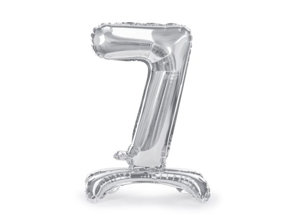 Standing foil balloon Number ''7'', 70cm, silver