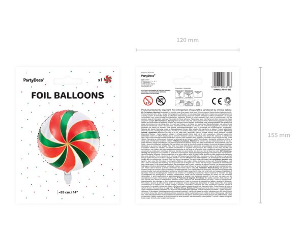 Foil balloon Candy, 35cm, mix