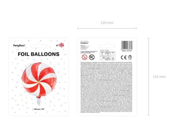 Foil balloon Candy, 35cm, red