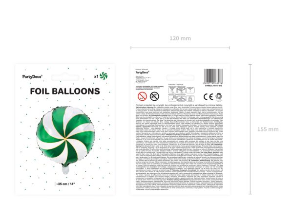 Foil balloon Candy, 35cm, green
