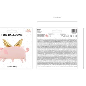 Foil balloon Pig, 72x46cm, mix