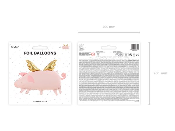 Foil balloon Pig, 72x46cm, mix