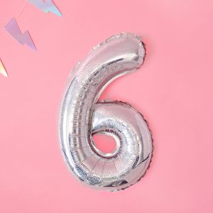 Foil Balloon Number ''6'', 35cm, holographic