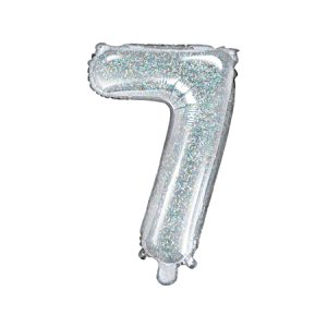 Foil Balloon Number ''7'', 35cm, holographic