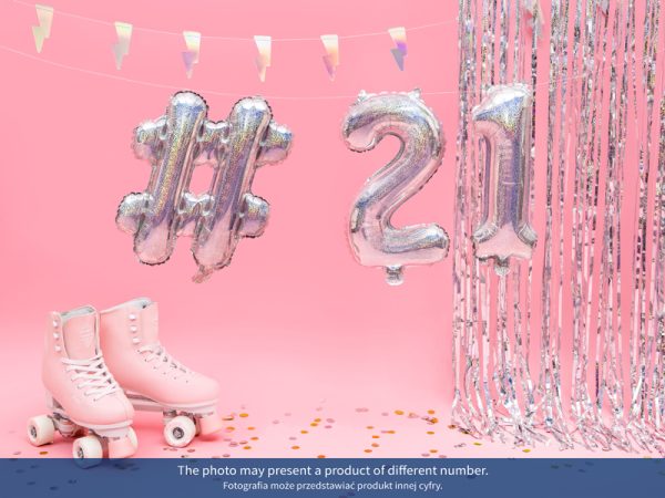 Foil Balloon Number ''7'', 35cm, holographic