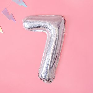 Foil Balloon Number ''7'', 35cm, holographic