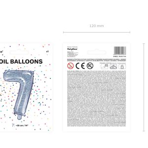 Foil Balloon Number ''7'', 35cm, holographic