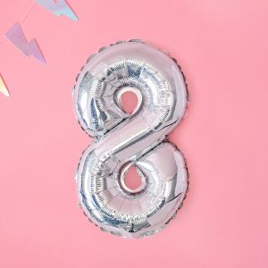 Foil Balloon Number ''8'', 35cm, holographic