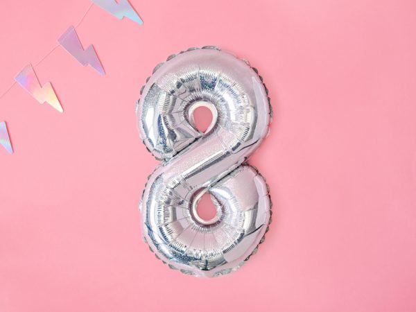 Foil Balloon Number ''8'', 35cm, holographic