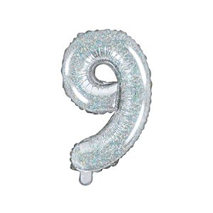 Foil Balloon Number ''9'', 35cm, holographic