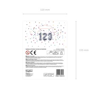 Foil Balloon Number ''0'', 35cm, silver