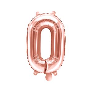 Foil Balloon Number ''0'', 35cm, rose gold