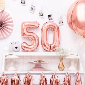 Foil Balloon Number ''0'', 35cm, rose gold