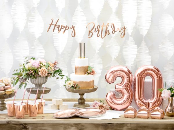 Foil Balloon Number ''0'', 35cm, rose gold