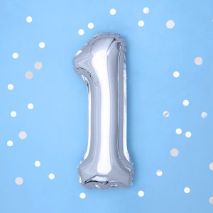 Foil Balloon Number ''1'', 35cm, silver